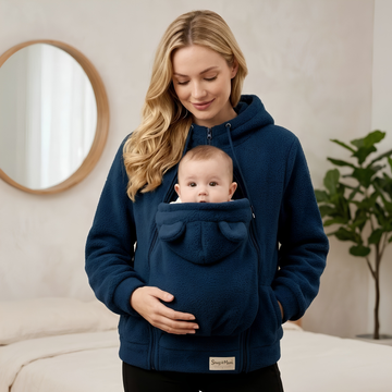 Sweat à capuche porte-bébé en matière polaire tout-doux avec poche kangourou intégrée Snug & Mue